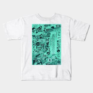 Street Green Tags Graffiti Print Kids T-Shirt